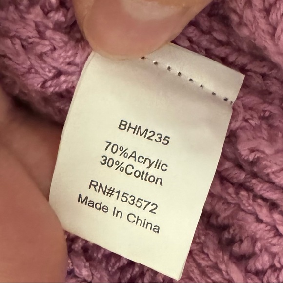 Bohme Womens Pink Chunky Cableknit Cardigan Sweater - Picture 7 of 7